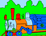 Desenho Locomotiva  pintado por enzo