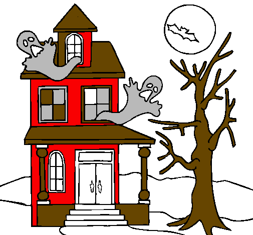 Desenho Casa do terror pintado por danubia   e iolly