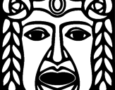 Desenho Máscara Maia pintado por jaine