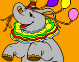 Desenho Elefante com 3 balões pintado por Gladis