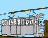 Desenho Eléctrico com passageiros pintado por erik