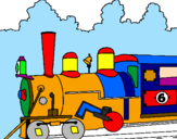 Desenho Locomotiva  pintado por zé