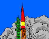 Desenho Lançamento foguete pintado por mayla