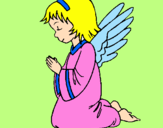 Desenho Anjo a orar pintado por magda 
