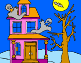 Desenho Casa do terror pintado por Ana clara mergulhão