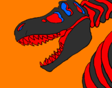 Desenho Esqueleto tiranossauro rex pintado por erik assunçÃO