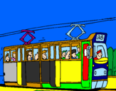 Desenho Eléctrico com passageiros pintado por RAUL
