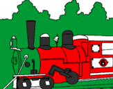 Desenho Locomotiva  pintado por zick e joão