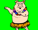 Desenho Porco havaiano pintado por ****lara****