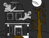 Desenho Casa do terror pintado por fabio