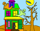 Desenho Casa do terror pintado por Gabriel Mendes