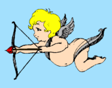 Desenho Cupido a voar pintado por barbii