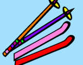 Desenho Esqui pintado por marcela 8 anos