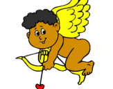 Desenho Cupido pintado por Giovana 