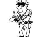 Desenho Polícia a passar multas pintado por guarda