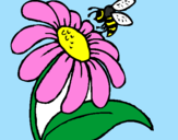 Desenho Margarida com abelha pintado por miguel