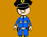 Desenho Agente de polícia pintado por carolina