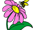 Desenho Margarida com abelha pintado por kananda