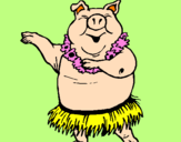Desenho Porco havaiano pintado por afonso