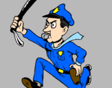 Desenho Polícia a correr pintado por pedro