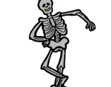Desenho Esqueleto contente pintado por esqueleto