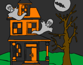 Desenho Casa do terror pintado por joao pedro