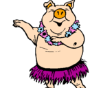 Desenho Porco havaiano pintado por Tania