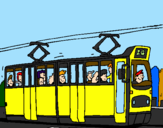 Desenho Eléctrico com passageiros pintado por marcos 