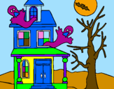 Desenho Casa do terror pintado por MATHEUS