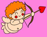 Desenho Cupido  pintado por janaina 6 anos