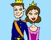 Desenho Príncipe e princesa pintado por wanessa