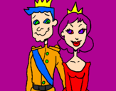 Desenho Príncipe e princesa pintado por caio