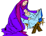 Desenho Nascimento do menino Jesús pintado por hosana
