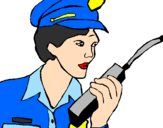 Desenho Polícia com um walkie pintado por camila 