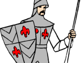 Desenho Cavaleiro da corte pintado por guerreiro