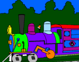 Desenho Locomotiva  pintado por vava