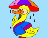 Desenho Pato sob a chuva pintado por guilherme monteiro