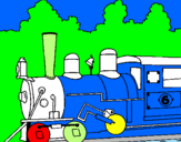 Desenho Locomotiva  pintado por thomas