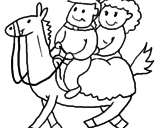 Desenho Príncipes a cavalo pintado por dimi