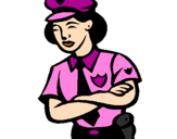 Desenho Mulher polícia pintado por Star