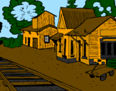 Desenho Estação de comboio pintado por sorato
