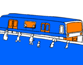 Desenho Passageiros à espera do comboio pintado por ygor 3 anos