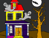 Desenho Casa do terror pintado por Alinne