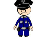 Desenho Agente de polícia pintado por guilherme