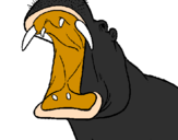 Desenho Hipopótamo com a boca aberta pintado por gabriel