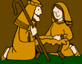 Desenho Adoram o menino Jesús pintado por LUCIANA