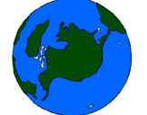 Desenho Planeta terra pintado por yasmim