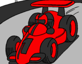 Desenho Carro de corrida pintado por victor e matheus