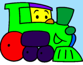 Desenho Comboio pintado por Gabriel araújo 3 aninhos