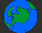 Desenho Planeta terra pintado por manoel flavio e waguinho